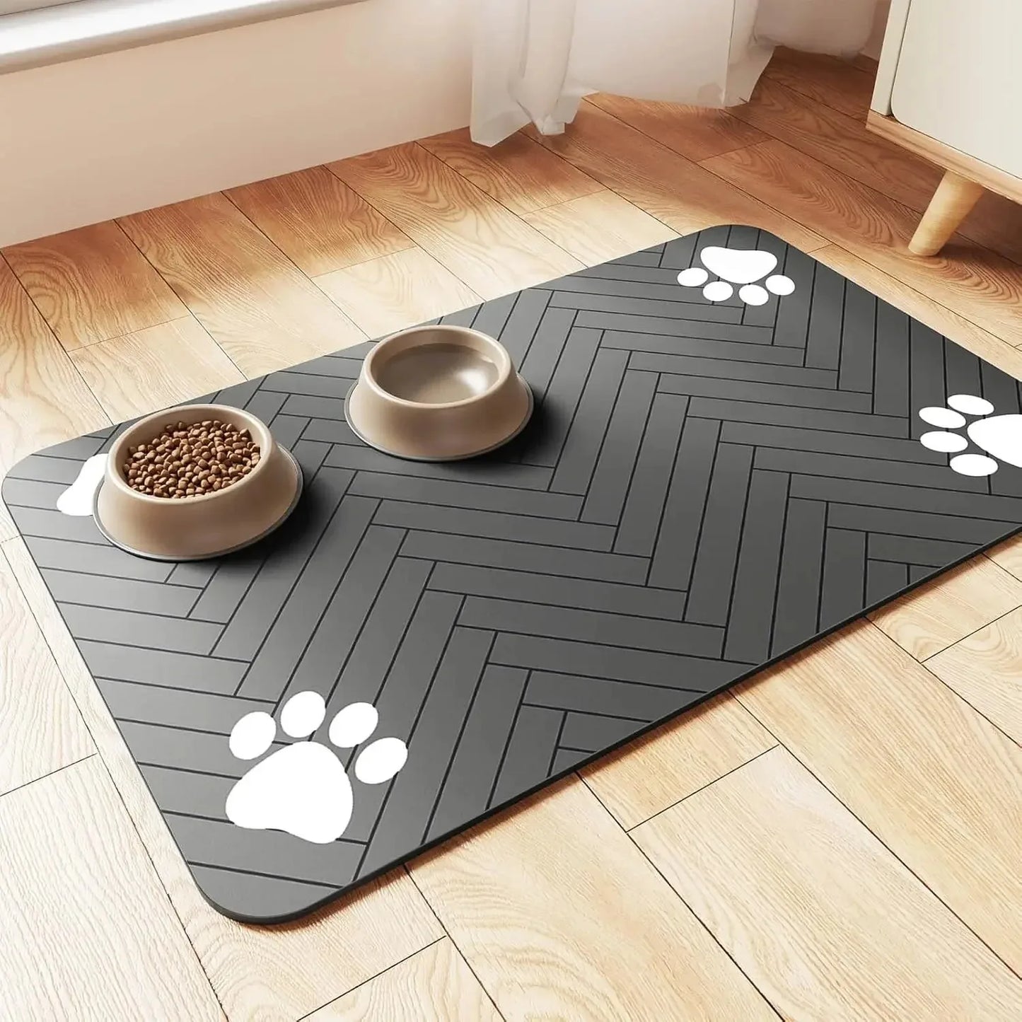 Quick-Dry Dog Feeding Mat – No Mess Water & Food Placemat