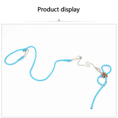 Pet Adjustable Soft Harness Bell Leash Set Mouse Hamster Ferrets Rat Pet Pig Leash Hamster Harness Rope Anti-bite Pet Walking