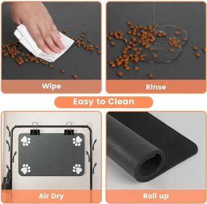Quick-Dry Dog Feeding Mat – No Mess Water & Food Placemat