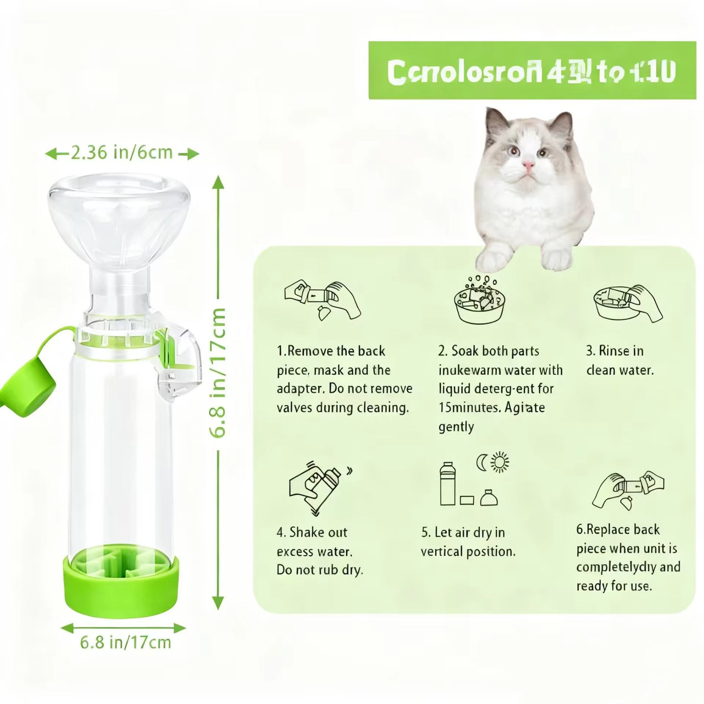 Pet nebulizer tank, for cats or dogs. Handheld pad for administering medication to pets, equipped with breathing indicator.