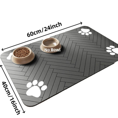 Quick-Dry Dog Feeding Mat – No Mess Water & Food Placemat