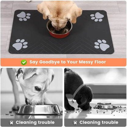 Quick-Dry Dog Feeding Mat – No Mess Water & Food Placemat