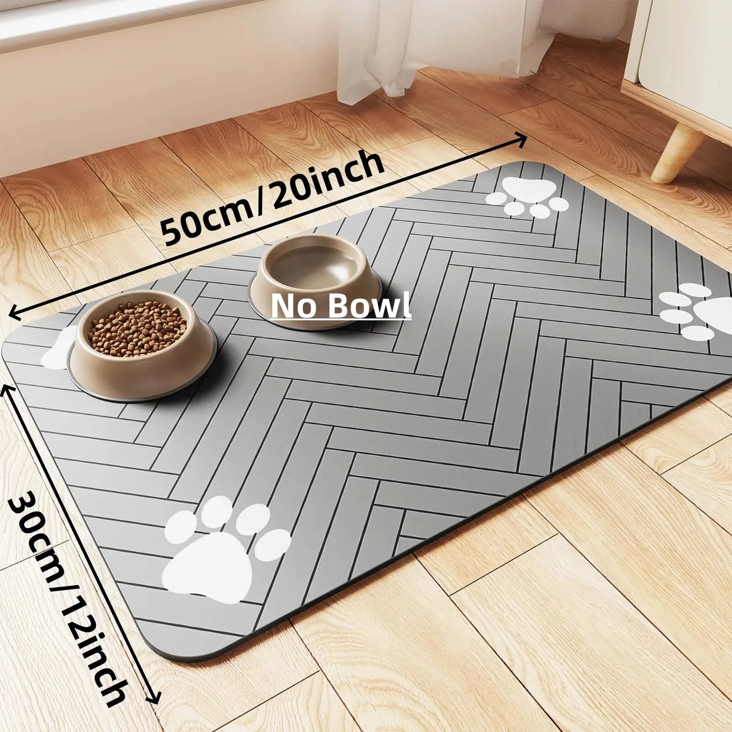 Quick-Dry Dog Feeding Mat – No Mess Water & Food Placemat