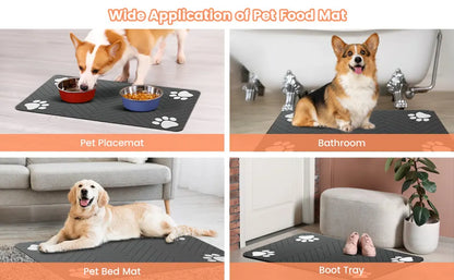 Quick-Dry Dog Feeding Mat – No Mess Water & Food Placemat