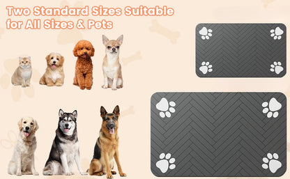 Quick-Dry Dog Feeding Mat – No Mess Water & Food Placemat