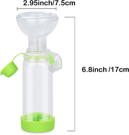 Pet nebulizer tank, for cats or dogs. Handheld pad for administering medication to pets, equipped with breathing indicator.