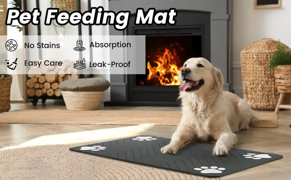 Quick-Dry Dog Feeding Mat – No Mess Water & Food Placemat