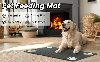 Quick-Dry Dog Feeding Mat – No Mess Water & Food Placemat